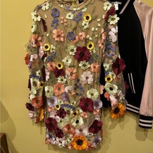 Fashion Nova Multicolor Floral Embroidered Dress